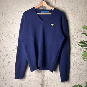 Jack Nicklaus Golf Lambs Wool Tagged 44 Fits Mens Medium 80s Knit V-Neck Sweater